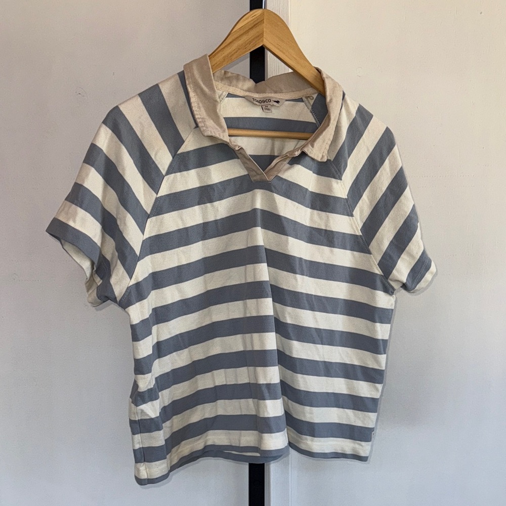 Toad & Co Organic Cotton Cropped Polo Shirt - Medium
